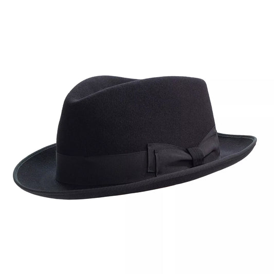 Trilby Hat, Men Hats, Black Fur Felt Hat, Handmade Classic Hat
